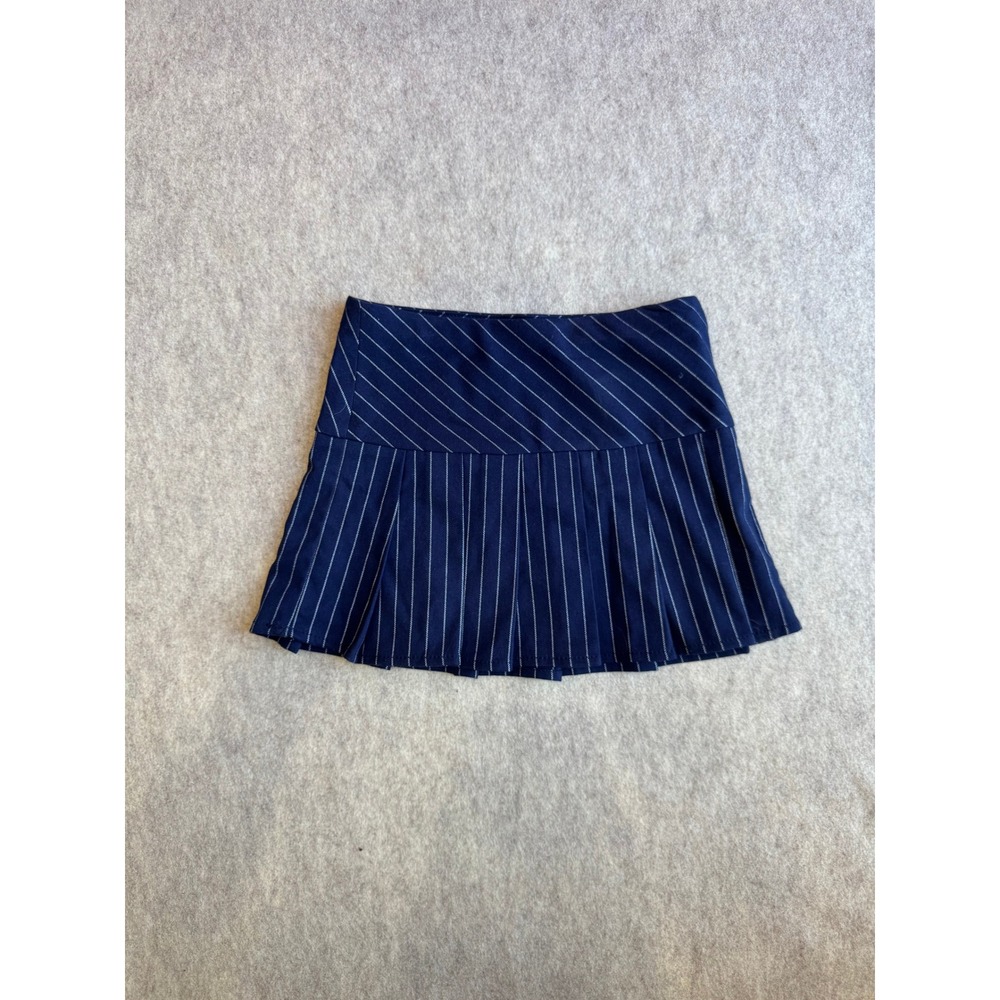 Old Navy Girls Navy Blue Pinstripe Pleated Mini Skirt Size S 6-7 Preppy School